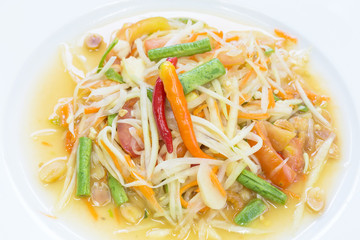 Thai style spicy food. papaya salad Thailand food. Som Tum Thai.