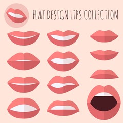 Fototapeta na wymiar Flat design lips 