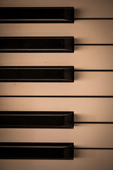 piano keys close-up, musical instrument