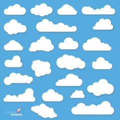 Flat design vector clouds