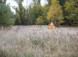 Radioaktiv Schild in Chernobyl