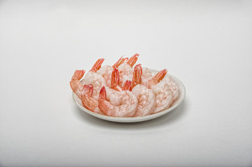 peeled prawns on a plate