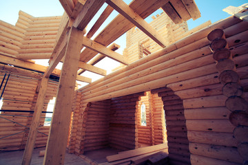 Construction of wooden house