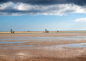 The famous lagoon in Risco El Paso at Playas de Sotavento, Fuerteventura