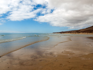 Beach Playa de Sotavento, Canary Island Fuerteventura, Spain