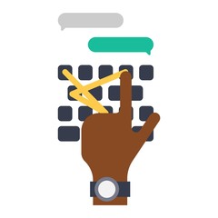 Keyboard hands vector