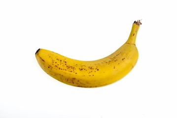 One Ripe Banana Isolated on White Background