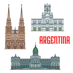 Famous churches and palaces of Argentina