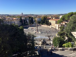 Fototapeta premium Roma, panorama e piazza del Popolo dal Pincio