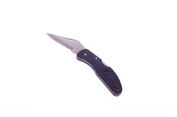 military Pocket knife isolated on a white background;