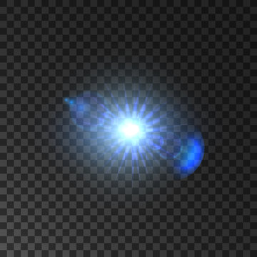 Shining light of star with lens flare effect