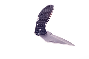 military Pocket knife isolated on a white background;