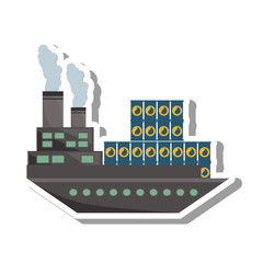 ship boat with barrels oil icon vector illustration design