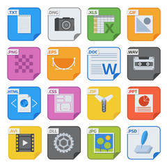 File type icons vector set.