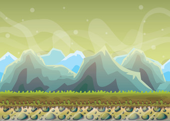 cartoon vector nature landscape background with separated layers for game art and animation game design asset in 2d graphic