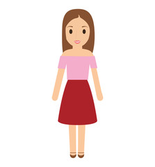 teen girl character avatar vector illustration design