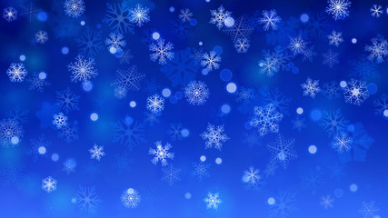 Christmas background of falling snowflakes