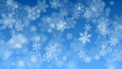 Christmas background of falling snowflakes