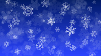 Christmas background of falling snowflakes