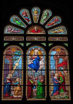 Stained Glass Window - Assumption Of Mary Into Heavan