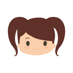 happy girl character avatar vector illustration design