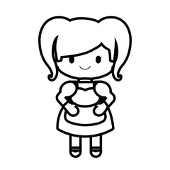 happy girl character avatar vector illustration design