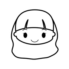 happy girl character avatar vector illustration design
