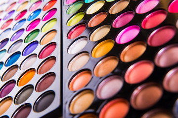 Set of colourful shadow for make-up isolated on white