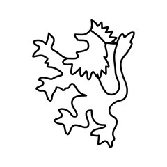 lion shield silhouette isolated icon vector illustration design