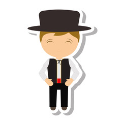 Spanish flamenco man avatar vector illustration design