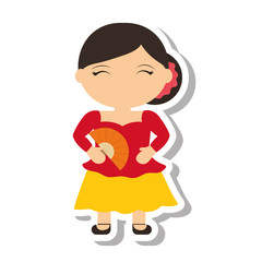 Spanish flamenco woman avatar vector illustration design