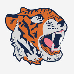 Tiger Portrait. Angry wild big cat