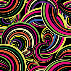 Fototapeta na wymiar Abstract striped circle seamless pattern. Bubble ornamental background