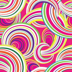 Fototapeta na wymiar Abstract stripe circle seamless pattern. Bubble ornamental background