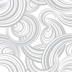 Abstract bubble wave line, loops seamless pattern. Swirl wavy circle background