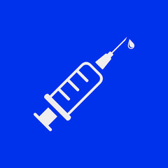 Injection syringe flat icon vector for medical apps and websites