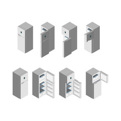 Closed and Opened Refrigerator