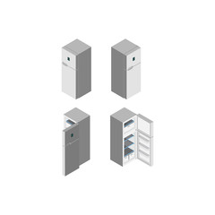 Closed and Opened Refrigerator