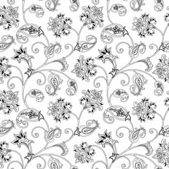 Floral ornamental seamless pattern. Flourish  arabic background.