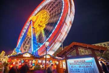 Fototapeta premium Christmas market on Alexanderplatz in Berlin, Germany