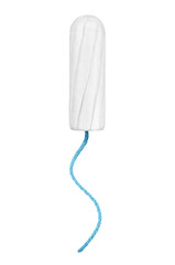 Menstrual tampon close-up isolated on a white background - obrazy, fototapety, plakaty