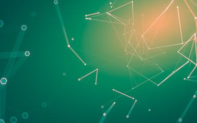 Abstract polygonal space low poly dark background, 3d rendering