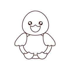 cute duck kawaii style vector illustration design