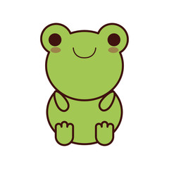 cute frog kawaii style vector illustration design
