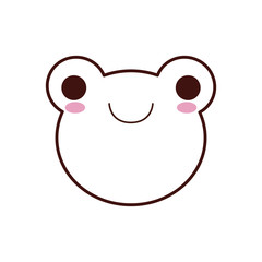 cute frog kawaii style vector illustration design