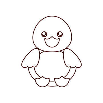 cute duck kawaii style vector illustration design