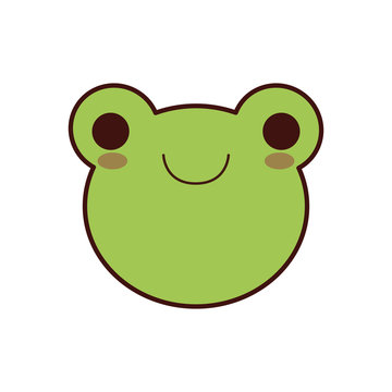 cute frog kawaii style vector illustration design