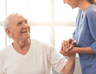 Beautiful doctor and patient