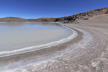 Salt lagoon at the Atacama desert.