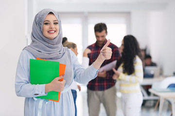 Arabic business woman working in team